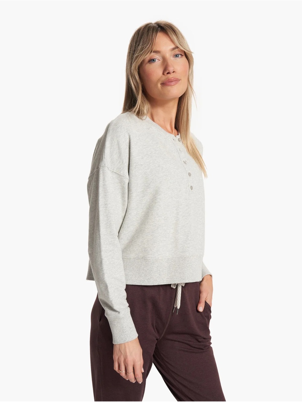 Vuori Laguna Henley in Light Heather Grey